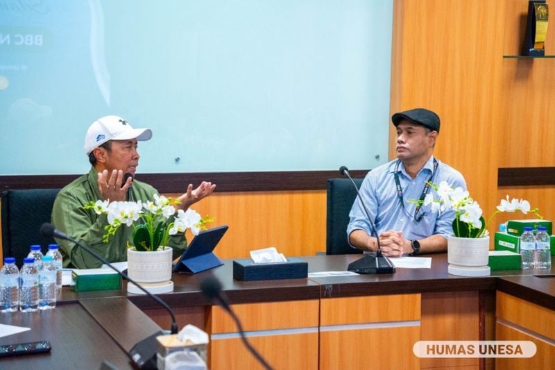 Wakil Rektor IV Unesa, Dwi Cahyo Kartiko menyambut baik diskusi penjajakan kerja sama dengan Jerome Eugene Wirawan, Service Editor BBC News Indonesia dan tim. Harapanya ini bisa segera ditindaklanjuti dan melibatkan semua prodi terkait.