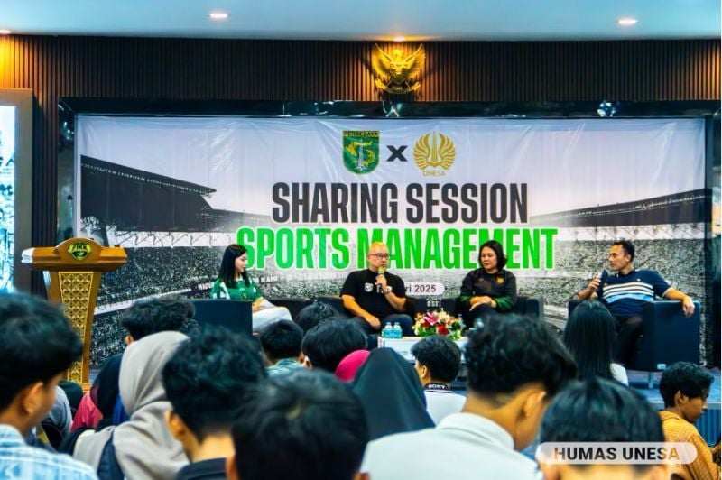 Sesi sharing session Sports Management bersama Masany Gultom, Komisaris Persebaya; dan Cipto Prabowo Atmojo, Direktur Citicon.