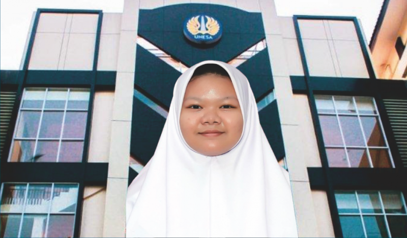 Cintania Imani Al-Quranisa, peserta SNBP 2024 yang diterima di UNESA pada usia 16 tahun kurang sehari. 